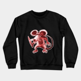 angry rat with knife Crewneck Sweatshirt